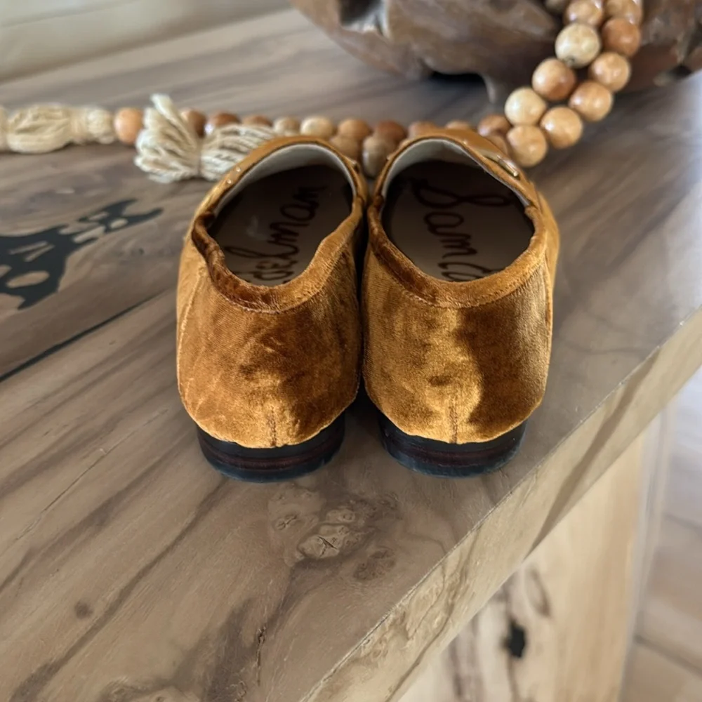 Sam Edelman Loraine Cocoa Bronze Velvet Flat